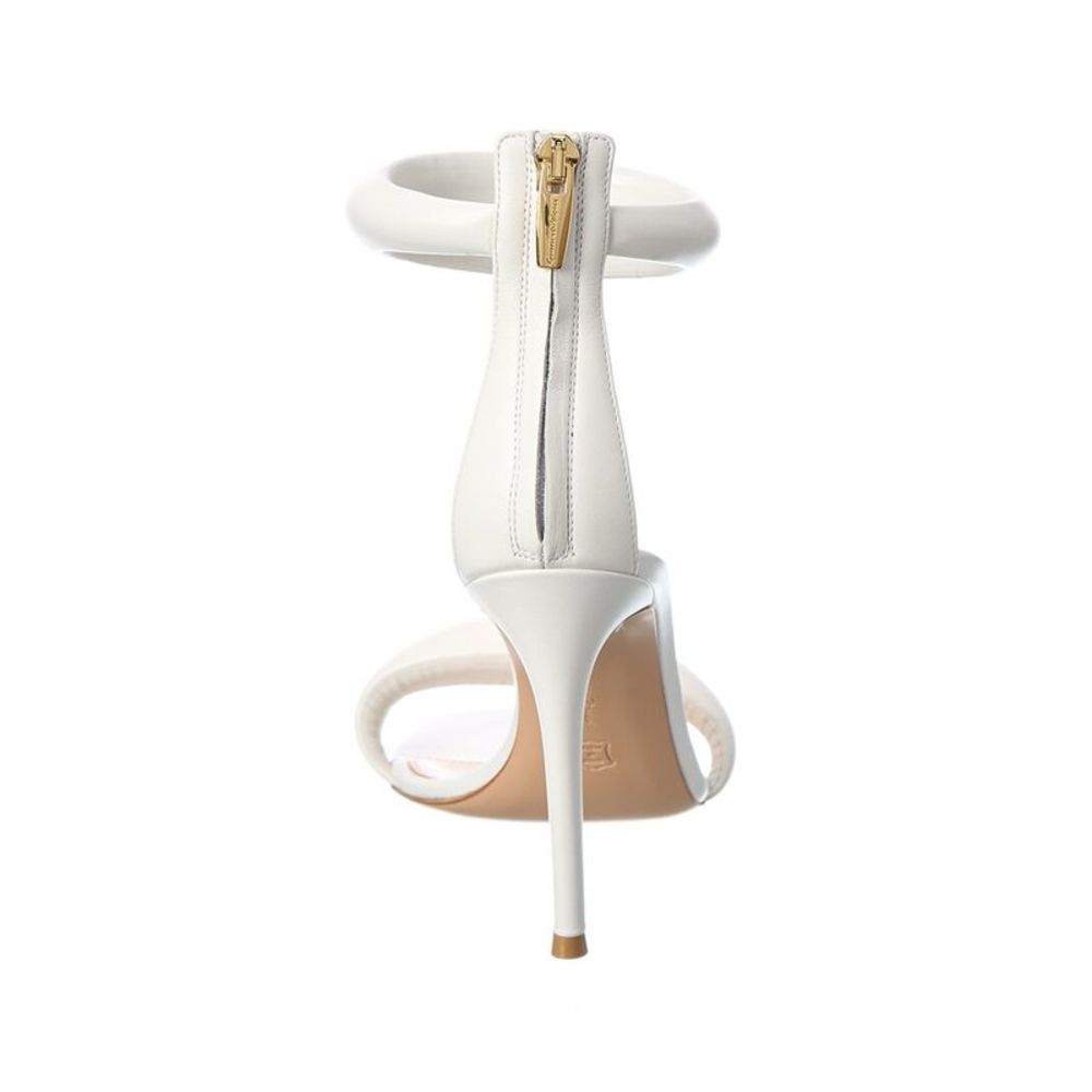 Gianvito Rossi Bijoux 105 Leather Sandal, White - Picture 3 of 5